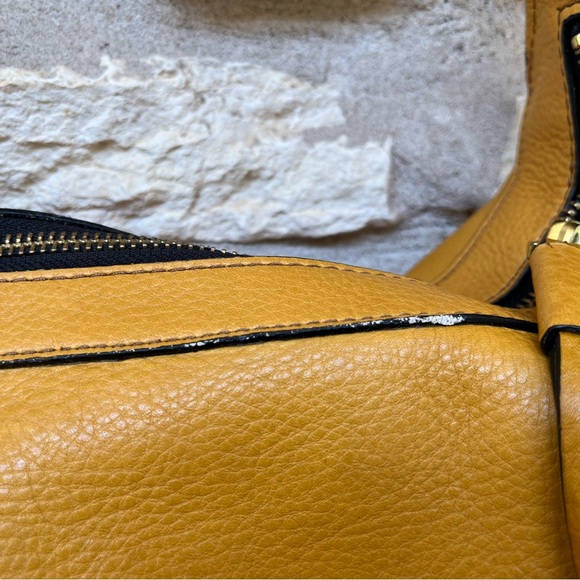 New Fossil Hannah Hobo Amber Gold Leather Bag - Picture 11 of 16